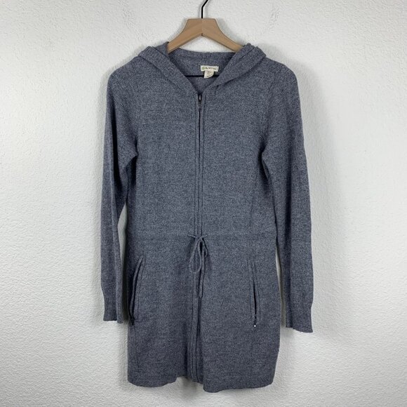 DAKINI Womens Wool Cashmere Gray Hooded Zip Up Sweater Size Small - Picture 9 of 9